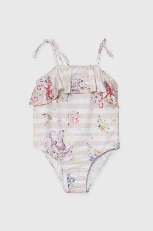 Jamiks costum de baie dintr-o bucată pentru copii culoarea bej-Îmbrăcăminte