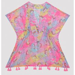 Kaftan cu imprimeu unicorn-FETE-IMBRACAMINTE/Costume de baie