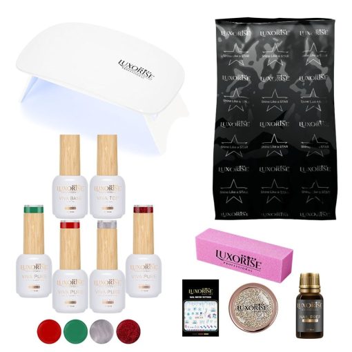 Kit Oja Semipermanenta LUXORISE 10ml cu Lampa UV Magic Holiday-Kit Unghii > Kit Oja Semipermanenta