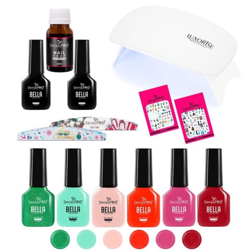 Kit Oja Semipermanenta SensoPRO Milano 7ml cu Lampa UV Holiday X Wish-Kit Unghii > Kit Oja Semipermanenta