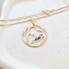 Lantisor Familie unita - Inimi in disc - 4 nume si cristale Swarovski - Argint 925 placat cu Aur Galben 18K-Personalizate >> Ocazie >> Familia mea >> Noutati