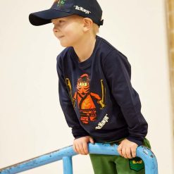 Lego longsleeve din bumbac pentru copii x Ninjago culoarea albastru marin