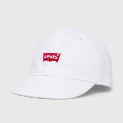 Levi's șapcă din bumbac pentru copii LAN LEVI'S BATWING SOFT CAP culoarea alb