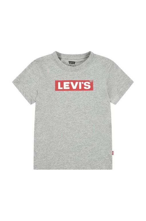 Levi's tricou copii BOXTAB TEE culoarea gri