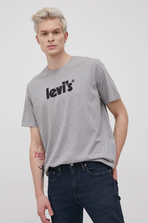 Levi's tricou din bumbac culoarea gri