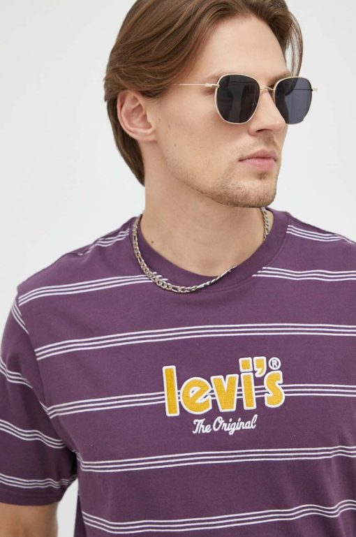 Levi's tricou din bumbac culoarea violet