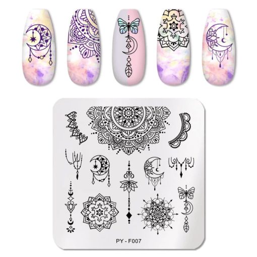 MATRITA METALICA PENTRU STAMPILA PY-F007 - PY-F007 - Everin.ro-NAIL ART ❤️ > Matrite si oja stampila