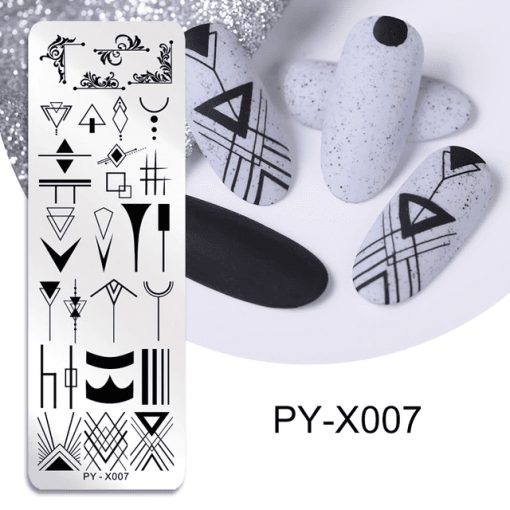 MATRITA METALICA PENTRU STAMPILA PY-X007 - PY-X007 - Everin.ro-NAIL ART ❤️ > Matrite si oja stampila