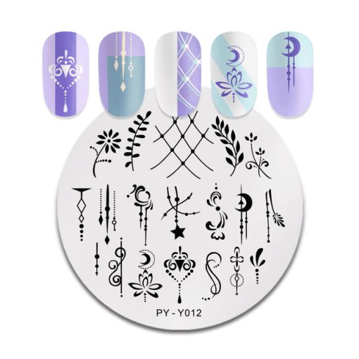 MATRITA METALICA PENTRU STAMPILA PY-Y012 - PY-Y012 - Everin.ro-NAIL ART ❤️ > Matrite si oja stampila