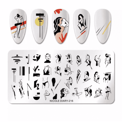 Matrita metalica pentru decor unghii ND-216 - ND-216 - Everin.ro-NAIL ART ❤️ > Matrite si oja stampila