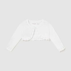 Mayoral Newborn cardigan bebe culoarea alb