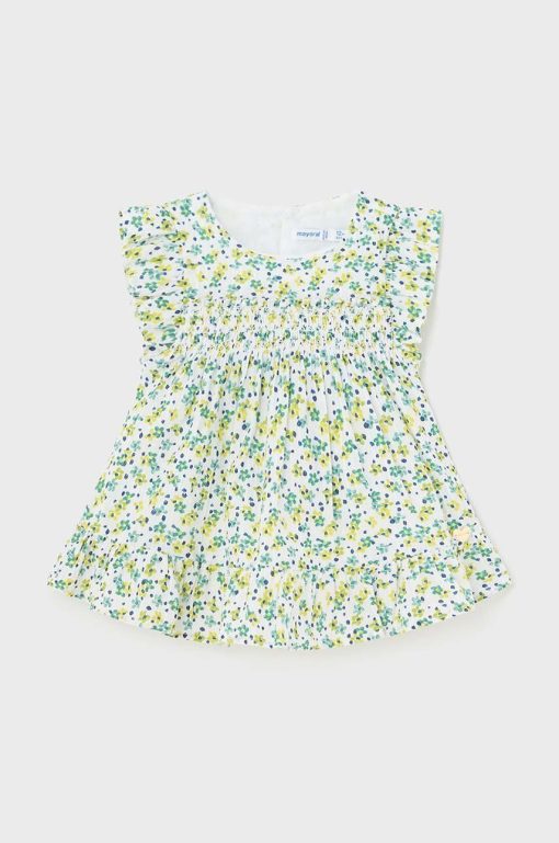 Mayoral bluza din bumbac pentru bebelusi culoarea verde