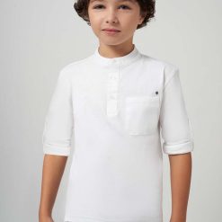 Mayoral longsleeve din bumbac pentru copii culoarea alb