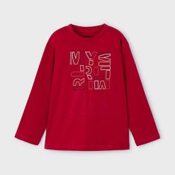 Mayoral longsleeve din bumbac pentru copii culoarea rosu