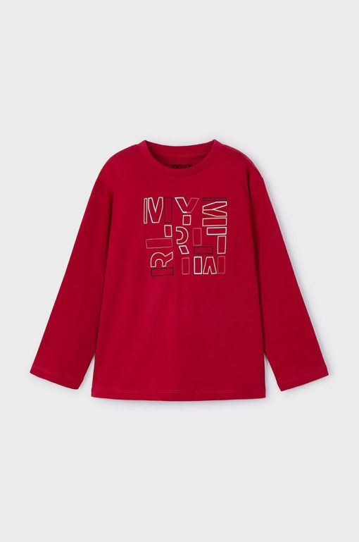 Mayoral longsleeve din bumbac pentru copii culoarea rosu