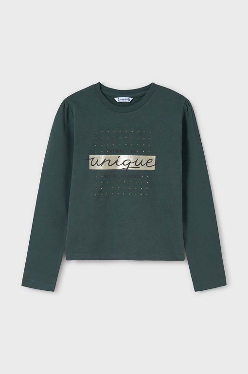 Mayoral longsleeve din bumbac pentru copii culoarea verde