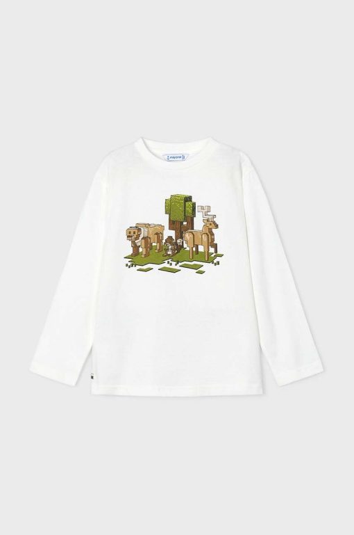 Mayoral longsleeve din bumbac pentru copii culoarea verde