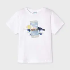 Mayoral tricou de bumbac pentru copii culoarea alb