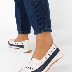 Mocasini piele naturala Sudeia navy-Mocasini piele naturala-Espadrile Dama