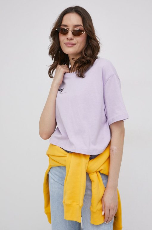 OCAY tricou din bumbac culoarea violet-Tricouri