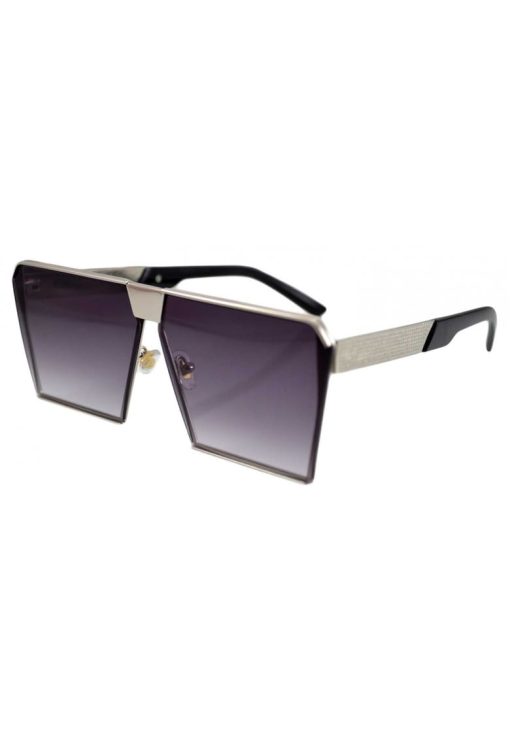 Ochelari de soare Rectangular Plat - Gri Argintiu lentila degrade-FEMEI-GENTI SI ACCESORII/Ochelari de soare