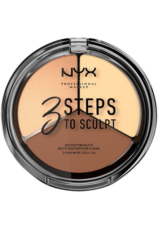 Paleta Iluminare si conturare NYX PM 3 Steps to Sculpt - 15 g-FEMEI-GENTI SI ACCESORII/Produse cosmetice