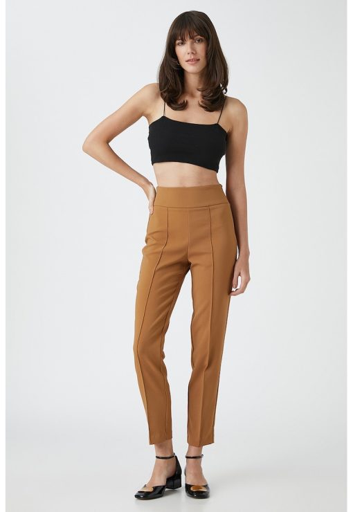 Pantaloni crop cu talie inalta-FEMEI-IMBRACAMINTE/Pantaloni si colanti