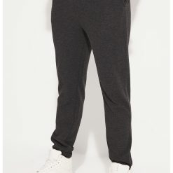 Pantaloni de trening din amestec de bumbac cu model uni-BARBATI-IMBRACAMINTE/Pantaloni si colanti