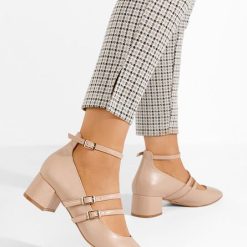 Pantofi cu toc gros Karta nude-Pantofi cu toc gros-Pantofi cu toc gros