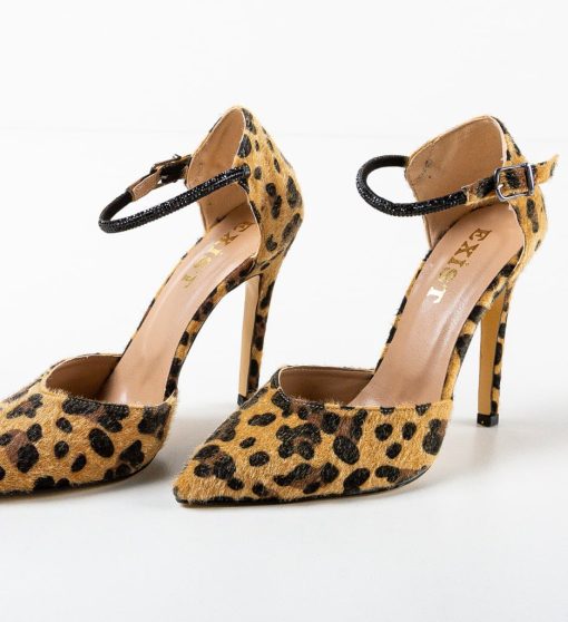 Pantofi dama Katalin Leopard-Pantofi cu toc-Pantofi cu toc