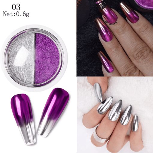 Pigment Efect Oglinda 2 culori - PD3 - Everin.ro-NAIL ART ❤️ > Diverse decoruri