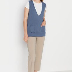 Pulover dama albastru Nidia-Pulovere Dama-Pulovere Dama