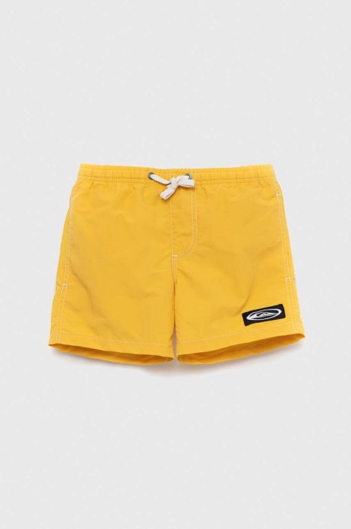 Quiksilver pantaloni scurti de baie copii culoarea galben-Îmbrăcăminte