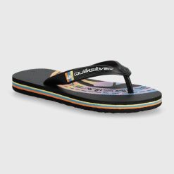 Quiksilver slapi copii MOLOKAI ART II culoarea negru-Încălțăminte