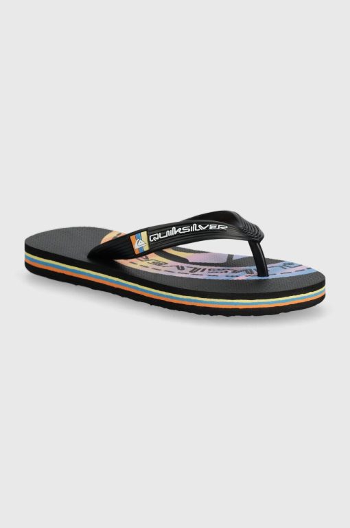 Quiksilver slapi copii MOLOKAI ART II culoarea negru-Încălțăminte