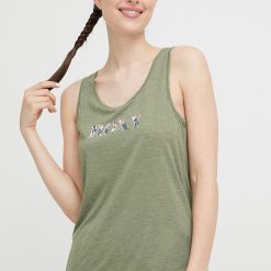 Roxy maiou de pijama culoarea verde-Tricouri