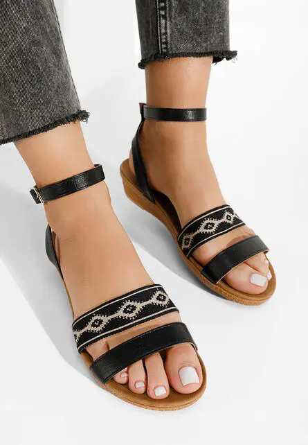 Sandale cu platforma Prya negre-Sandale cu platforma-Sandale cu platforma
