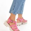 Sandale cu platformă Ribiera roz-Sandale cu platforma-Sandale piele