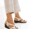 Sandale cu toc mic bej Meliana-Sandale cu platforma-Sandale cu platforma