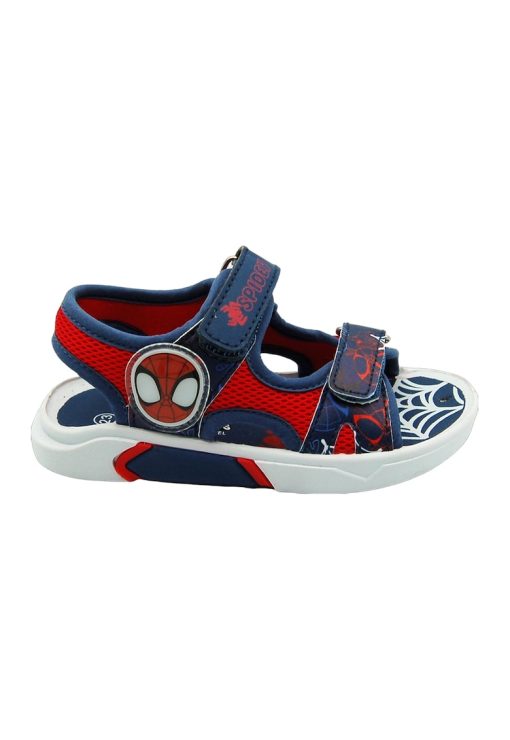 Sandale cu velcro si imprimeu Spiderman-FETE-INCALTAMINTE/Sandale