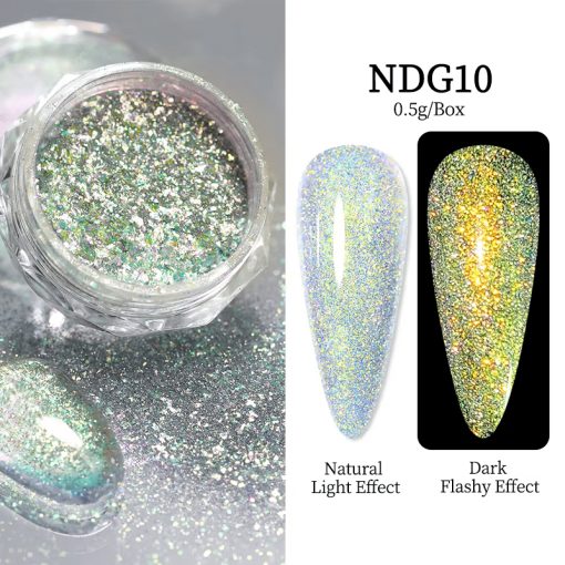 Sclipici Chrome Aurora NDG10 - Everin-NAIL ART ❤️ > Sclipici- Paiete- Confetti