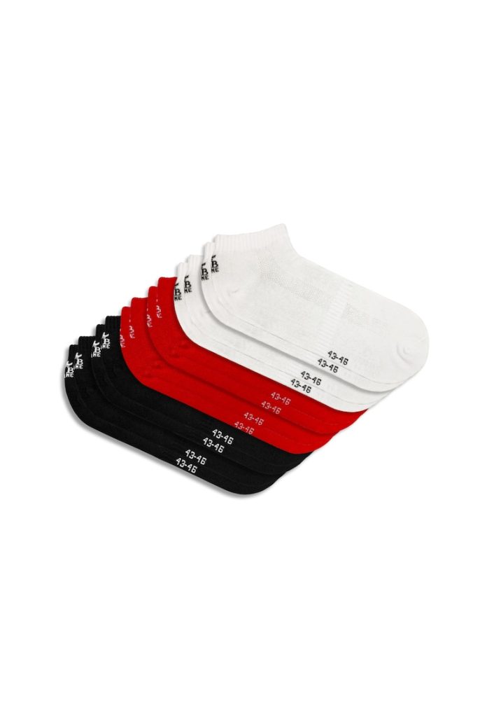 Set 6 perechi - Sosete Scurte Bumbac - pentru Barbati si Femei - cu cusatura 1ortabile si respirabile - Alb - Rosu - Negru-FEMEI-IMBRACAMINTE/Dresuri si sosete