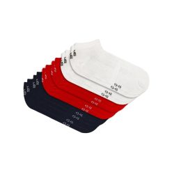 Set 6 perechi - Sosete Scurte Bumbac pieptanat - pentru Barbati si Femei - comode - confortabile si respirabile - Alb - Albastru - Rosu cu cusatura fina tip Rosso-FEMEI-IMBRACAMINTE/Dresuri si sosete