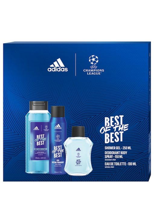 Set Cadou Barbati Uefa Best Of The Best: Apa De Toaleta 10 ml + Deodorant 150 ml + Gel De Dus 250 ml-BARBATI-