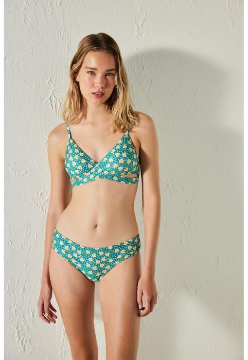 Sutien de baie triunghiular cu imprimeu floral-FEMEI-IMBRACAMINTE/Costume de baie