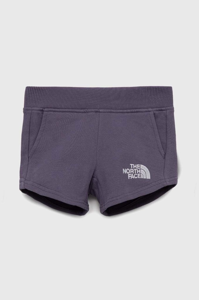 The North Face pantaloni scurți din bumbac pentru copii culoarea violet