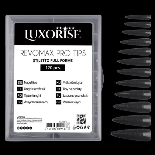 Tipsuri Reutilizabile Polygel & Gel REVOMAX PRO TIPS LUXORISE Ballerina - Full Forms