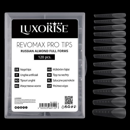 Tipsuri Reutilizabile REVOMAX PRO TIPS LUXORISE Russian Almond pentru Polygel si gel