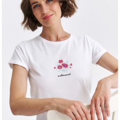 Tricou din bumbac cu imprimeu floral-FEMEI-IMBRACAMINTE/Tricouri si maiouri