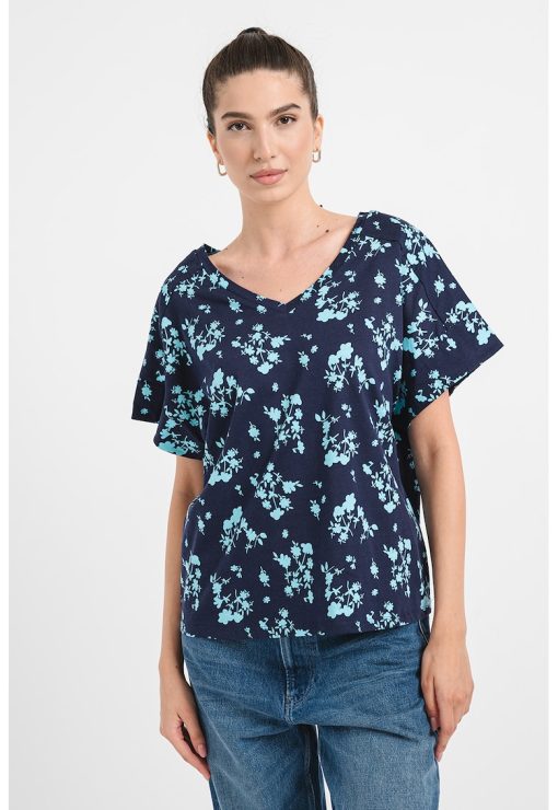 Tricou lejer cu imprimeu floral-FEMEI-IMBRACAMINTE/Tricouri si maiouri